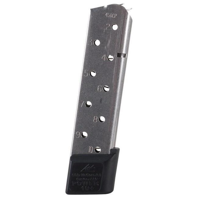 Chip McCormick Power Mag Plus Colt 1911 Handgun Magazine .45 ACP Stainless Steel 10/rd - Chip McCormick