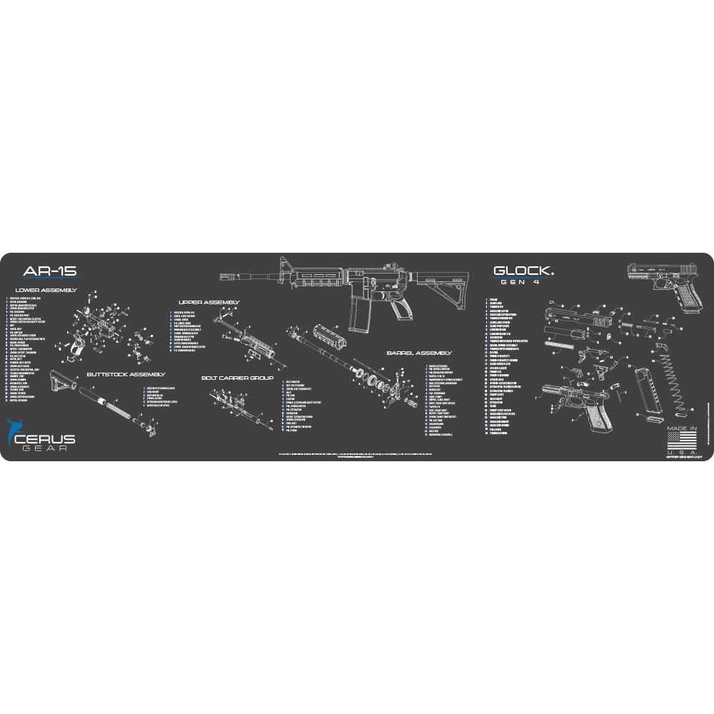 Cerus Gear Magnum XXL 14x48 AR-15/Glock Combo Schematic Promat Grey - Cerus Gear