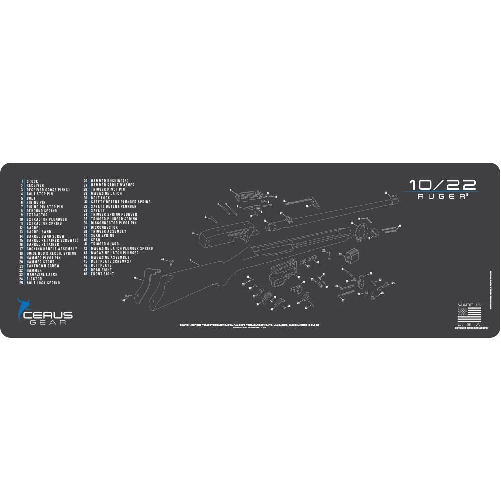 Cerus Gear 12x36 Ruger 10/22 Schematic Promat Grey - Cerus Gear