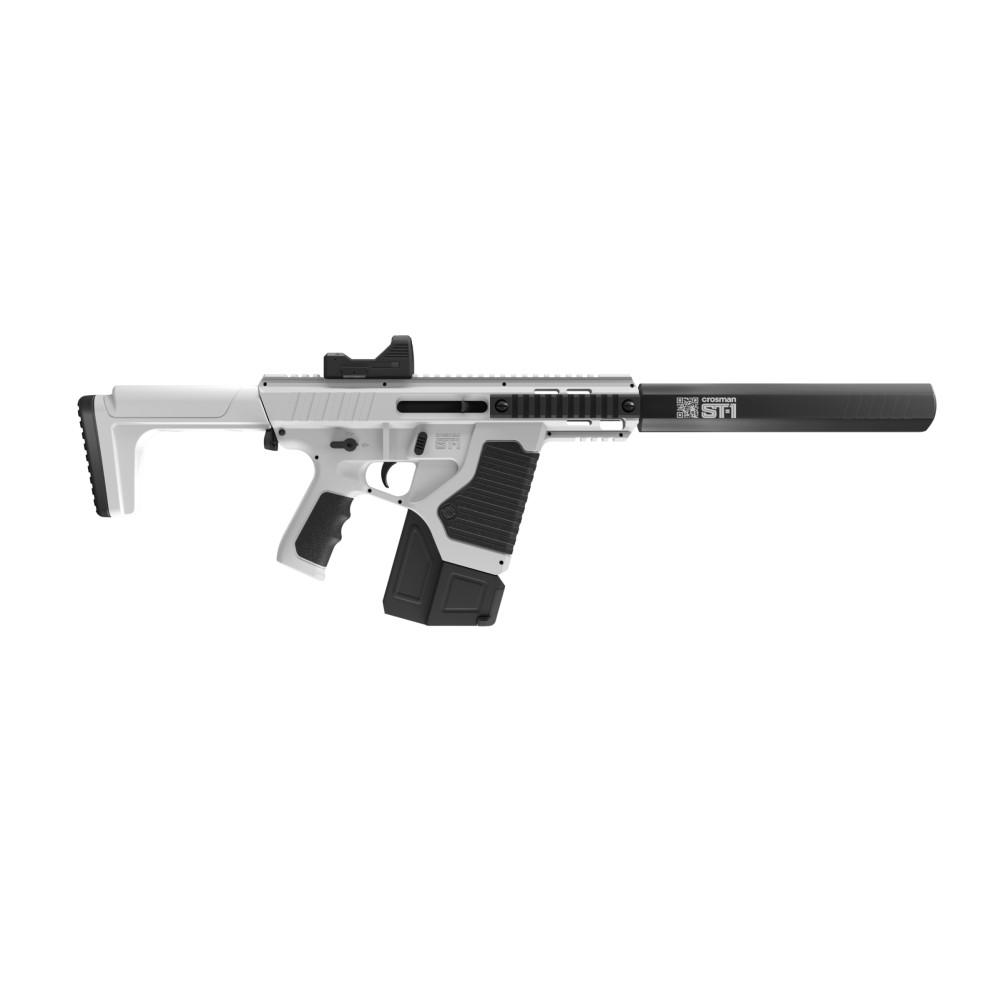 Crosman Full Auto ST1 Air Rifle CO2 Powered BB White/Black with Red Dot - Crosman