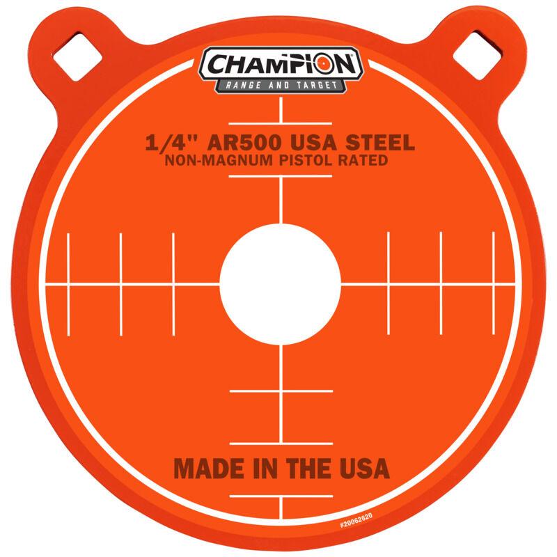 Champion AR500 Center Mass 8" Gong Steel Handgun Target 1/4" Orange - Champion