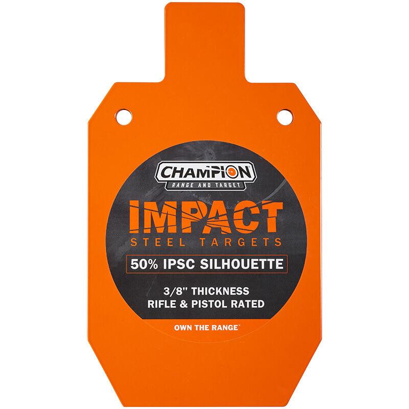 Champion Impact Steel Silhouette Target 50% IPSC Rifle Rated Orange - Champion