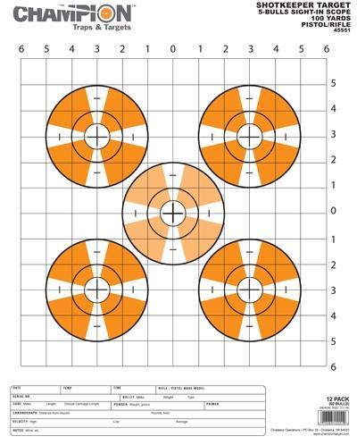 Champion Shotkeeper Targets - Sight-in Large (12 Pack) - Champion