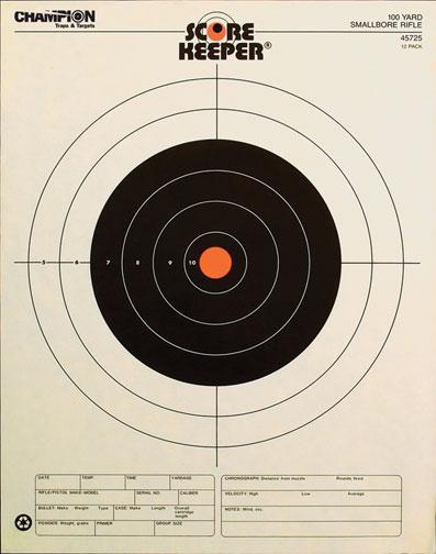 Champion Scorekeeper Targets Fluorescent Orange Bull - 100 yd. Small Bore Rifle, 12/Pack - Champion