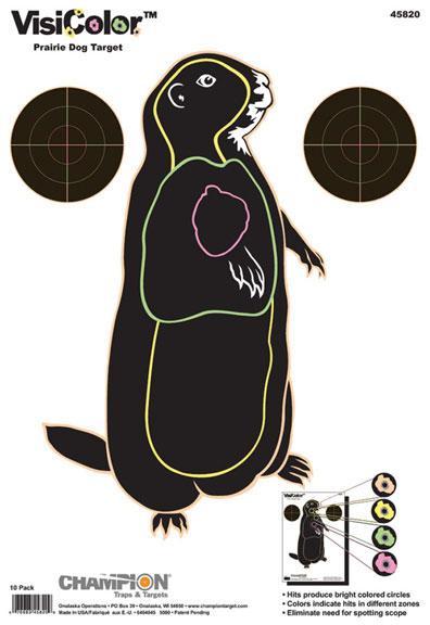 Champion VisiColor High-Visibility Paper Targets Prairie Dog, 11" X 16", 10/Pack - Champion