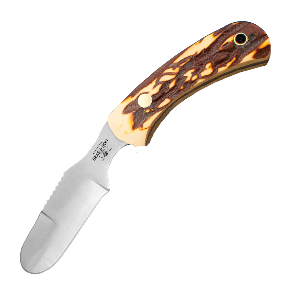 Bear & Son Stag Delrin Ergonomic Skinner Knife 6-1/2" Blade Stag - Bear & Son