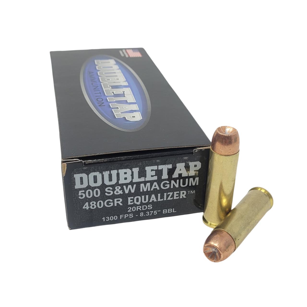 Double Tap 500 Equalizer Handgun Ammunition .500 S&W 455gr HP 1801 fps 20/ct - Double Tap