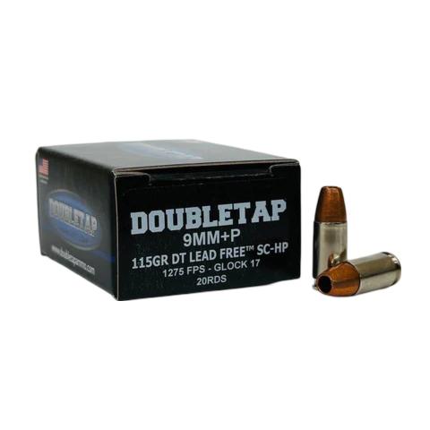 Double Tap DT Lead Free Handgun Ammunition 9mm(+P) 124gr SCHP1250 fps 20/cts - Double Tap