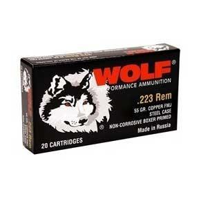 Wolf WPA Military Classic Rifle Ammunition .223 Rem 55 gr FMJ 3241 fps 20/ct - Wolf