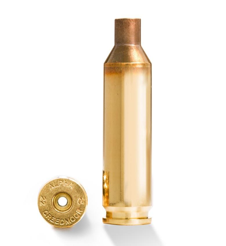 Alpha Munitions Ultra Premium Unprimed Brass Cartridge Cases .22 Creedmoor - Small Rifle Primer 100/Box - Alpha Munitions