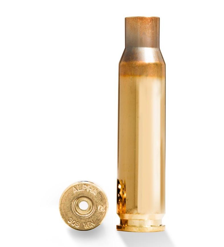 Alpha Munitions Ultra Premium Unprimed Brass Cartridge Cases .308 Winchester Brass - Small Rifle Primer 100/Box - Alpha Munitions