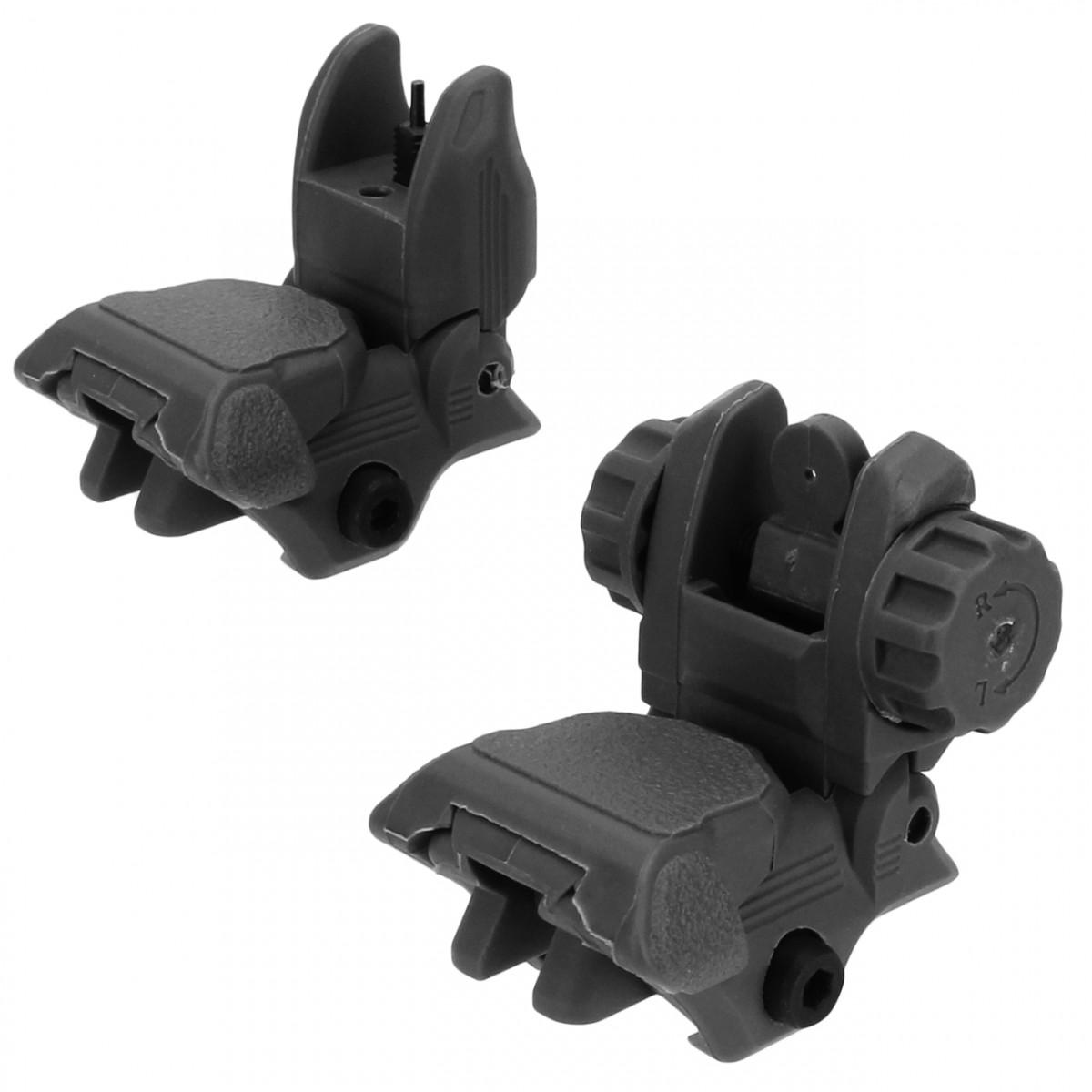 Tacfire AR-15 45 Same Plane/Low Profile Pop Up Sights - Black Polymer - TacFire