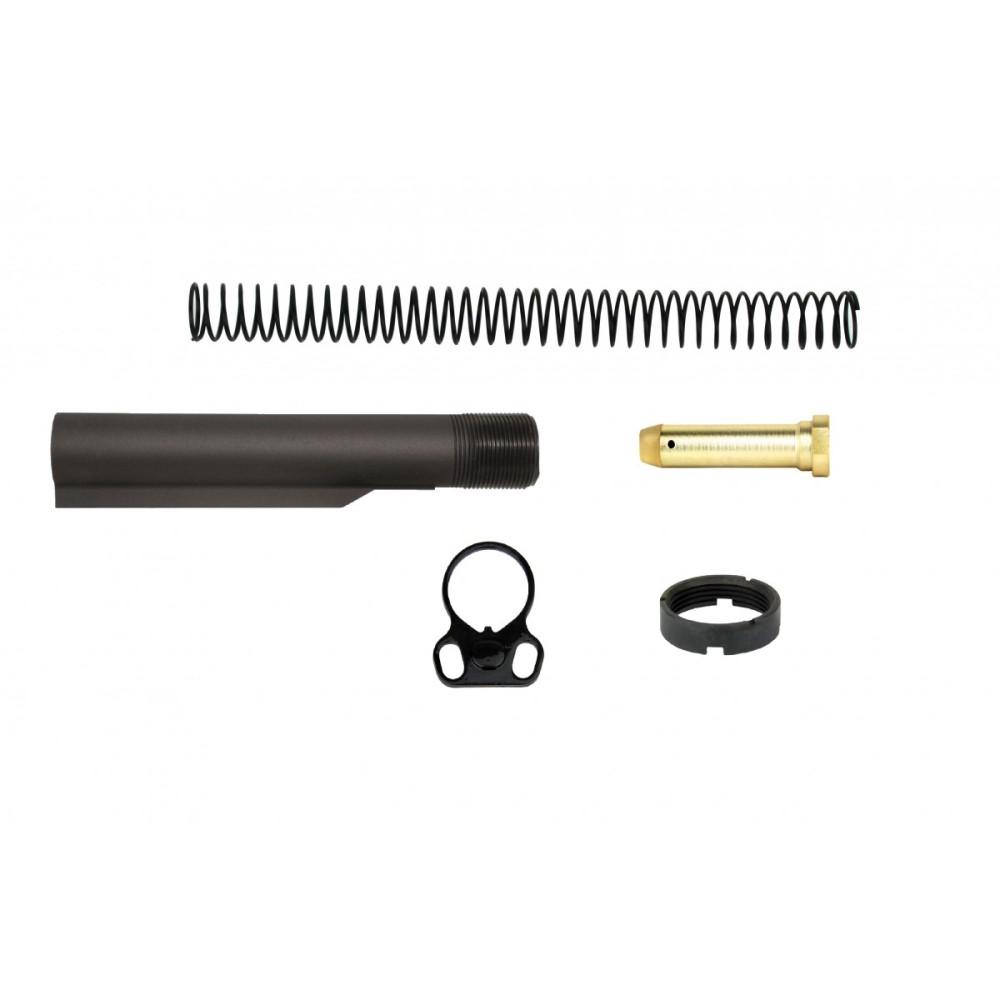 TacFire AR-15 6-Position Mil-Spec Buffer Tube Kit with Dual Loop End Plate - TacFire