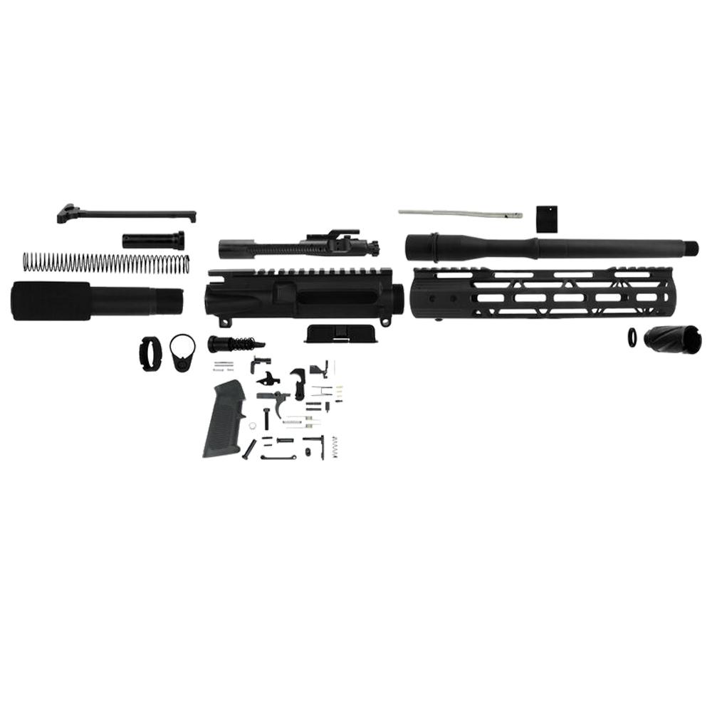 TacFire 10.5" Unassembled AR 300 Blackout Pistol Build Kit with Lower Parts Kit - TacFire