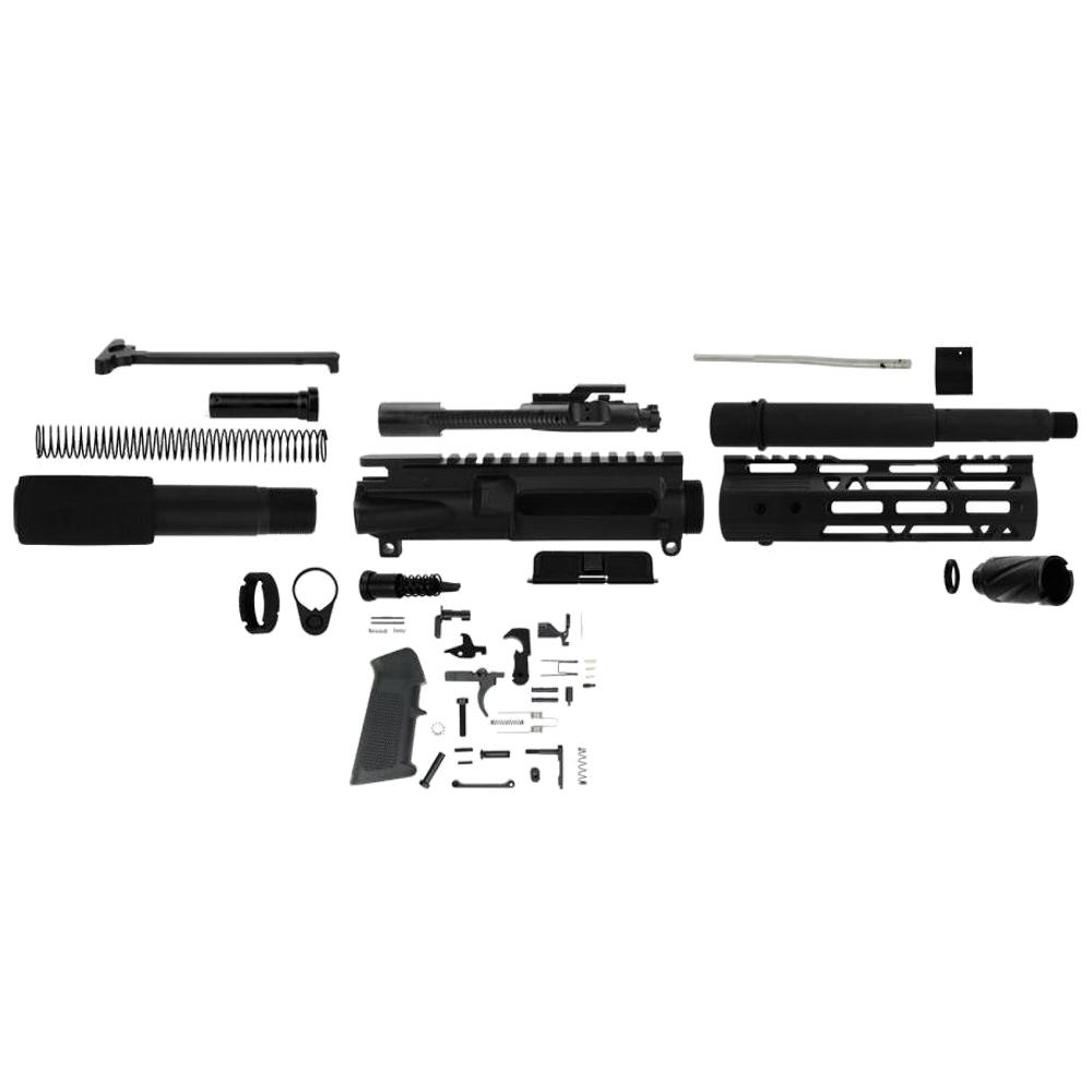 TacFire 7.5" Unassembled AR 300 Blackout Pistol Build Kit with Lower Parts Kit - TacFire