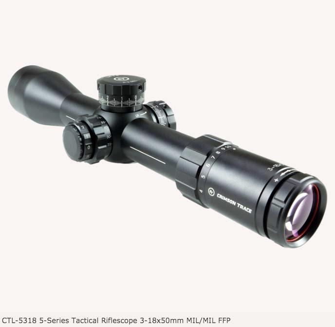 Crimson Trace 5-Series Tactical Riflescope 3-18x50mm MIL/MIL FFP w/MR1-MIL Illum Reticle - Crimson Trace