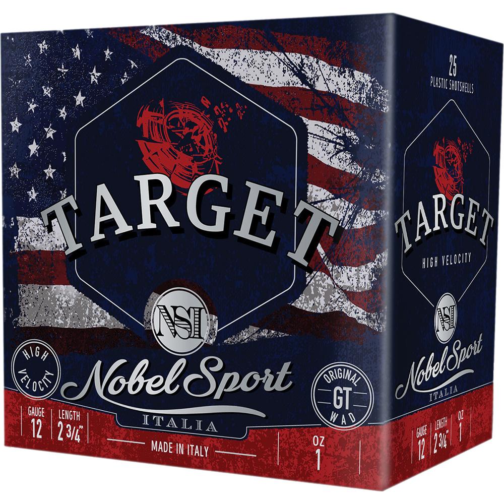Nobel NSI Target Nobel Speed Shotshell 12ga 2-3/4" 1oz 1300 fps #8 250/ct Case (10-25/ct Boxes) - NobelSport