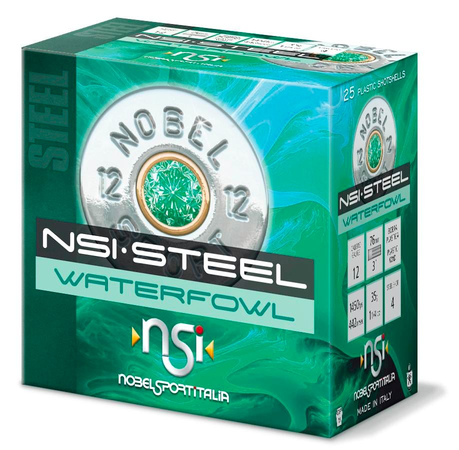 Nobel Sport Steel Waterfowl Shotshells 12 ga 3" 1-1/4 oz 1450 fps #3 25/ct - NobelSport