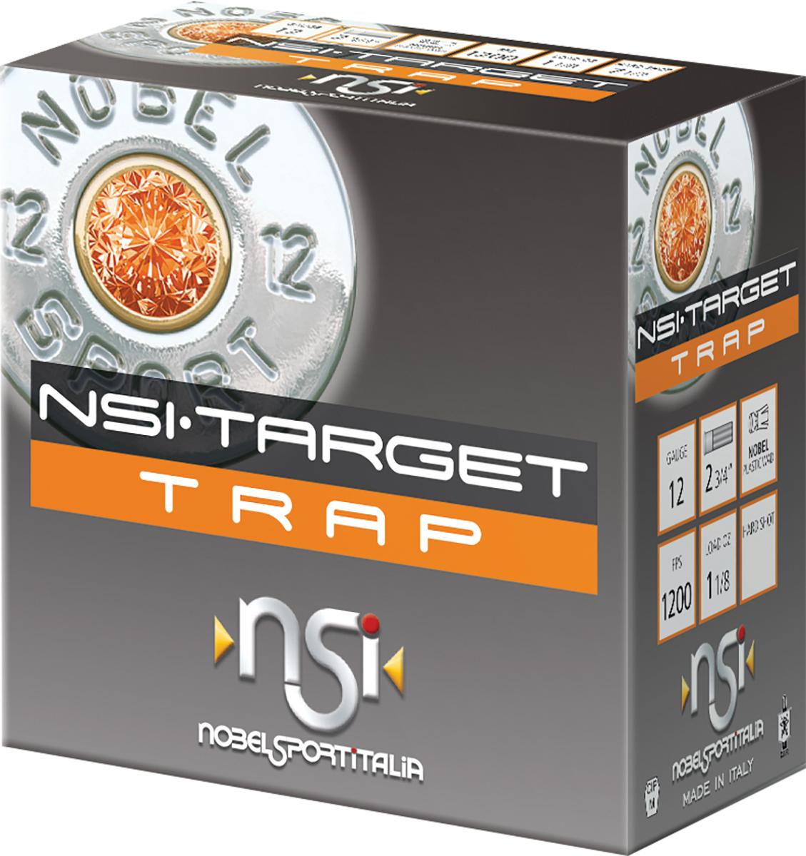 Nobel NSI Target Trap Shotshell 12 ga 2-3/4" 1-1/8 oz. 1200 fps #8 25/ct - NobelSport