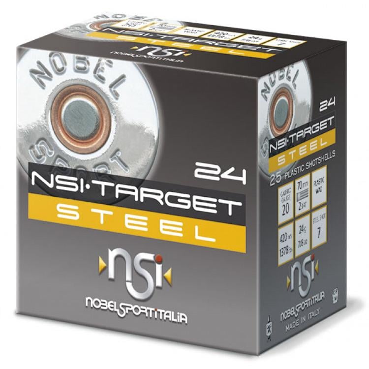 Nobel Target Steel Shotshells 20 ga 2-3/4" 1oz 1378 fps #7 25/ct - NobelSport