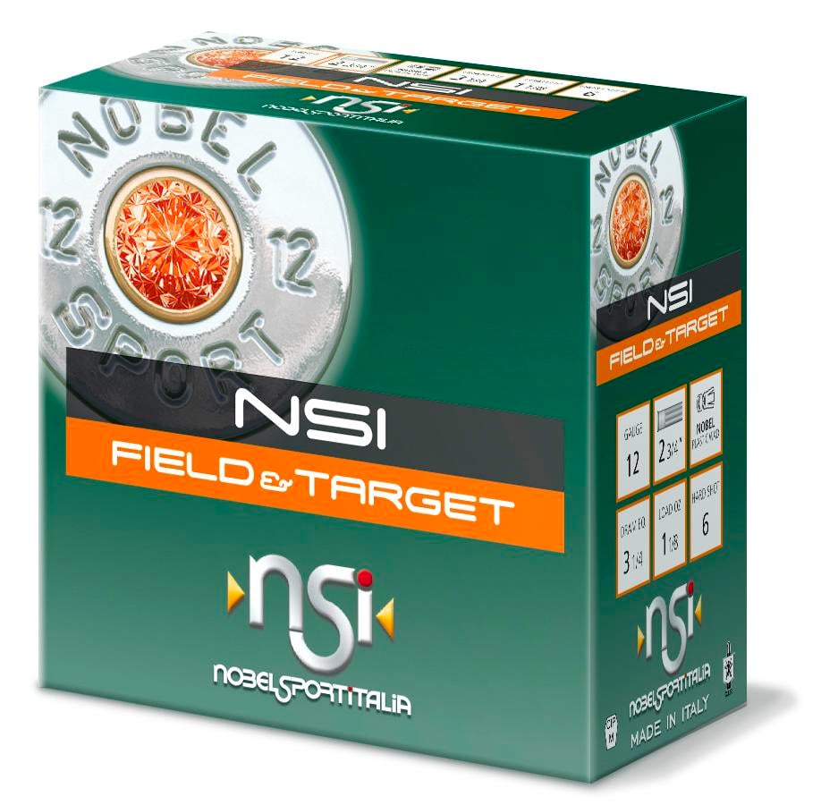 Nobel Sport Field & Target Shotshells 12 ga 2-3/4" 1-1/8 oz 1255 fps #8 25/ct - NobelSport