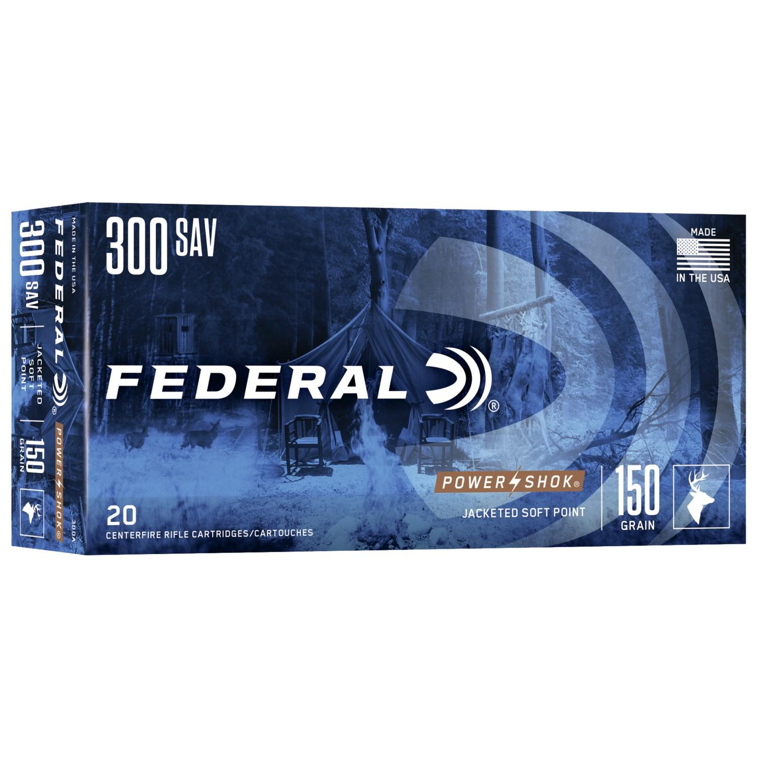 Federal Power-Shok Rifle Ammunition .300 Savage 150 gr SP 2630 fps - 20/ct - Federal