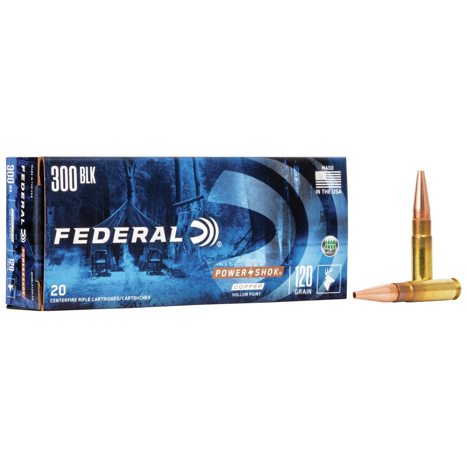 FEDERAL 300 BLACKOUT 120GR POWER-SHOK COPPER AMMO 20RD