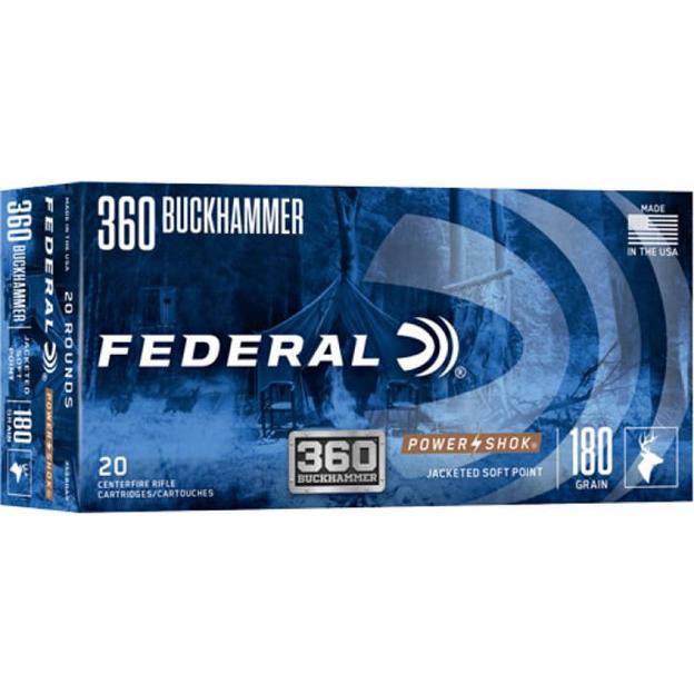 Federal Power-Shok Rifle Ammunition .360 Buckhammer 180gr JSP 2374 fps 20/ct - Federal