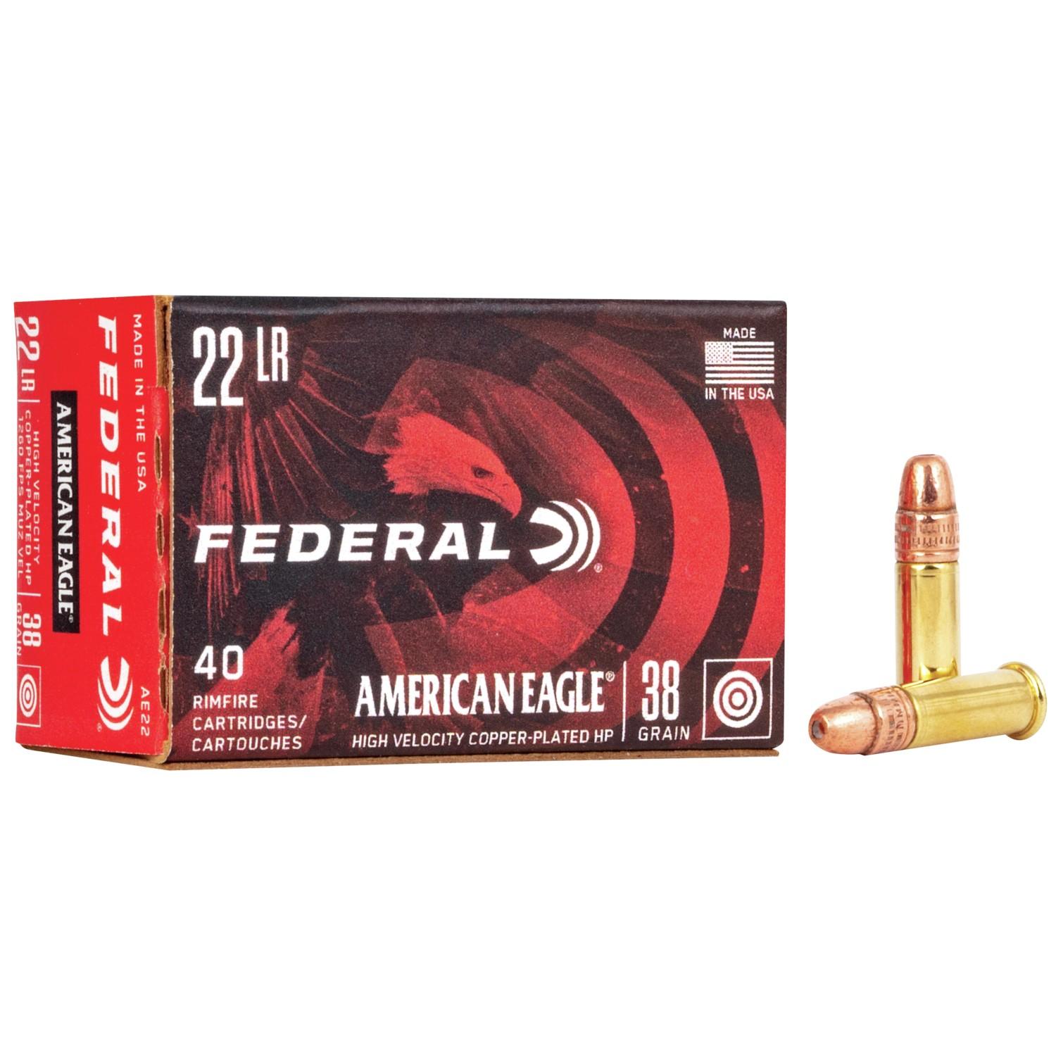 American Eagle Rimfire Ammunition .22 LR 38gr CPHP 40/box