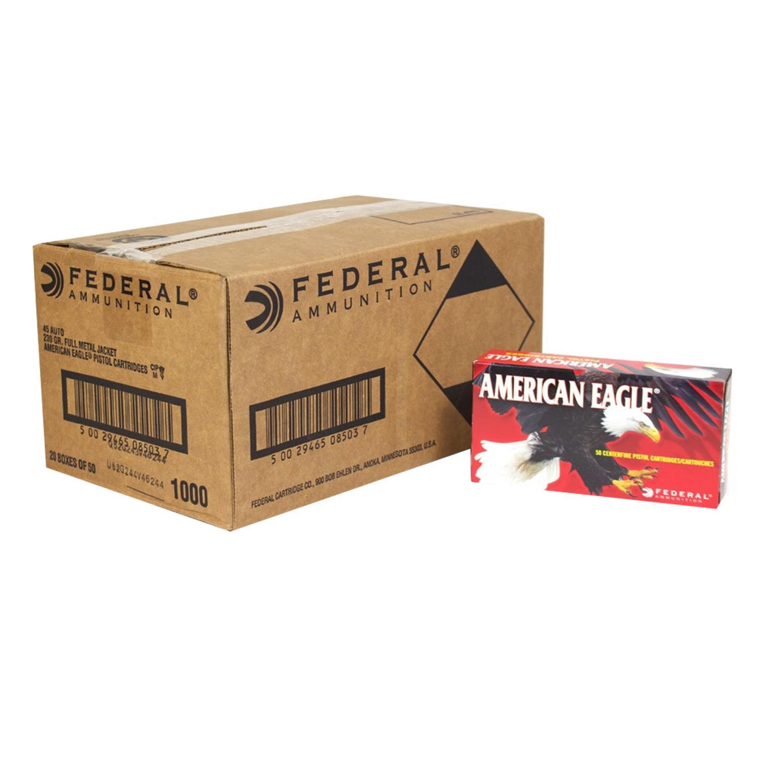 American Eagle Handgun Ammunition .45 ACP 230 gr FMJ 890 fps 1000/ct - Federal