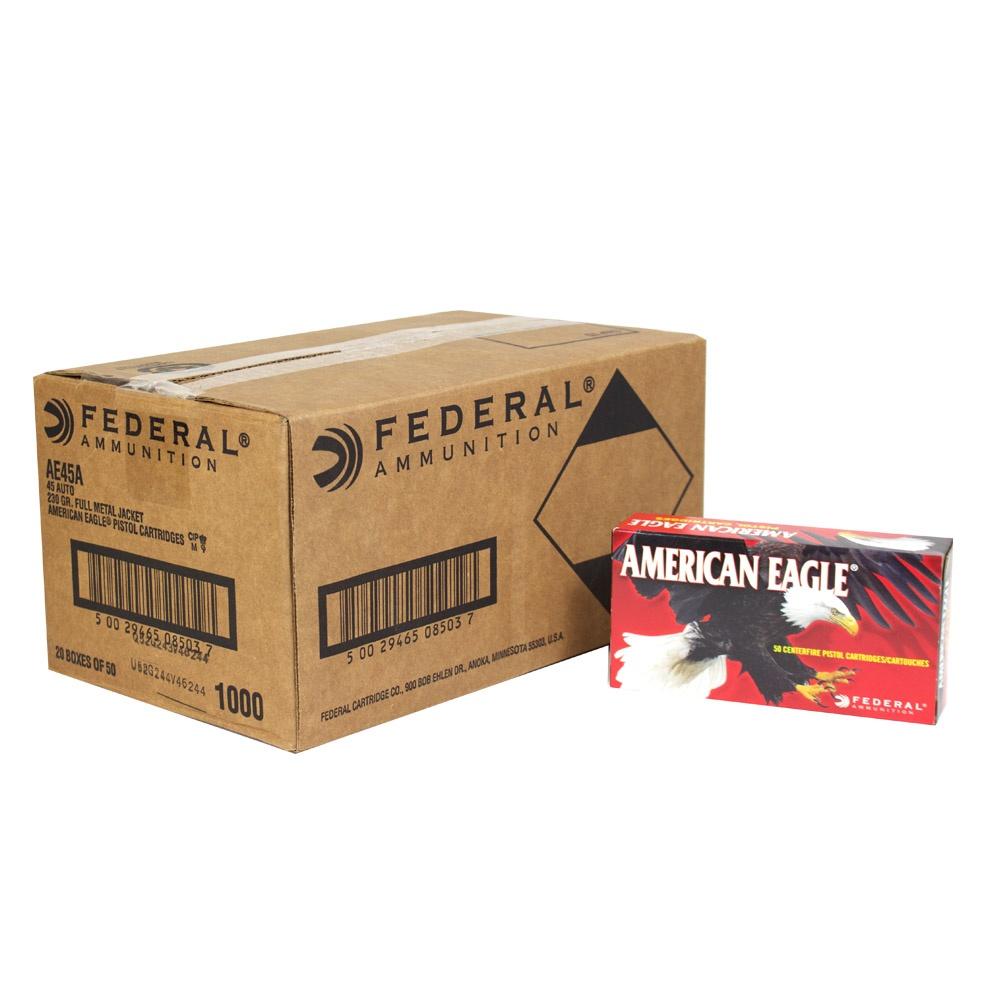 American Eagle Handgun Ammunition .45 ACP 230 gr FMJ 890 fps 1000/ct - Federal