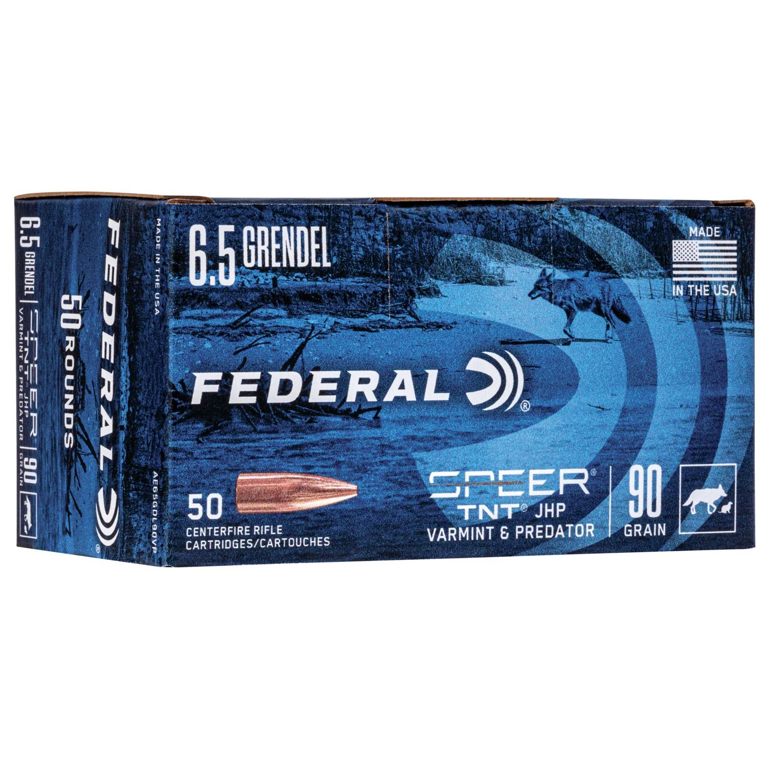 Federal American Eagle Varmint & Predator Rifle Ammunition 6.5 Grendel 90 gr JHP 50/ct - Federal