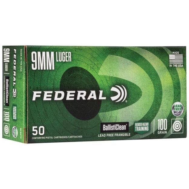 Federal BallistiClean Handgun Ammunition 9mm Luger 100gr IRT 1240 fps 50/ct - Federal