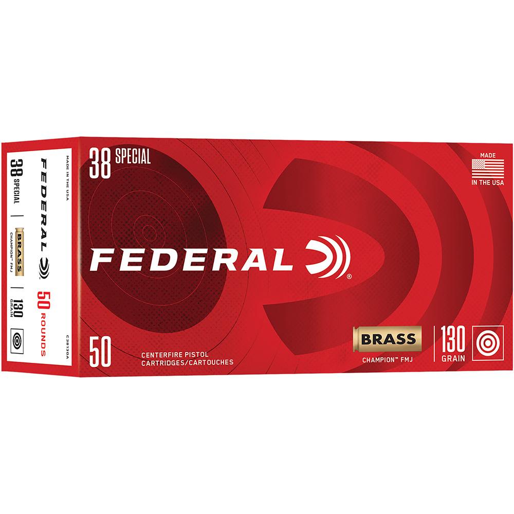 Federal Champion Handgun Ammunition .38 Spl 130gr FMJ 890 fps 50/ct - Federal