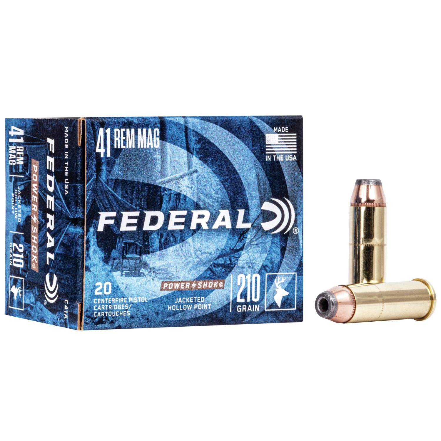 Federal Power-Shok Handgun Ammunition .41 Mag 210 gr JHP 1230 fps 20/box - Federal