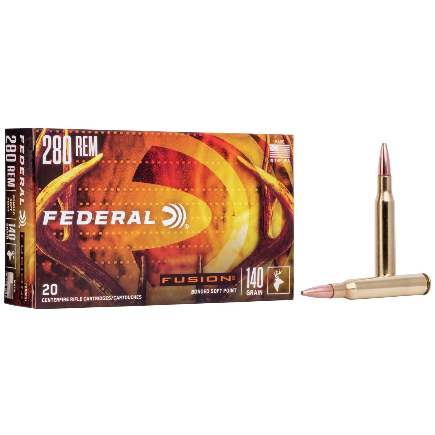 Federal Fusion Rifle Ammunition .280 Rem 140 gr BTSP 2990 fps - 20/ct - Federal