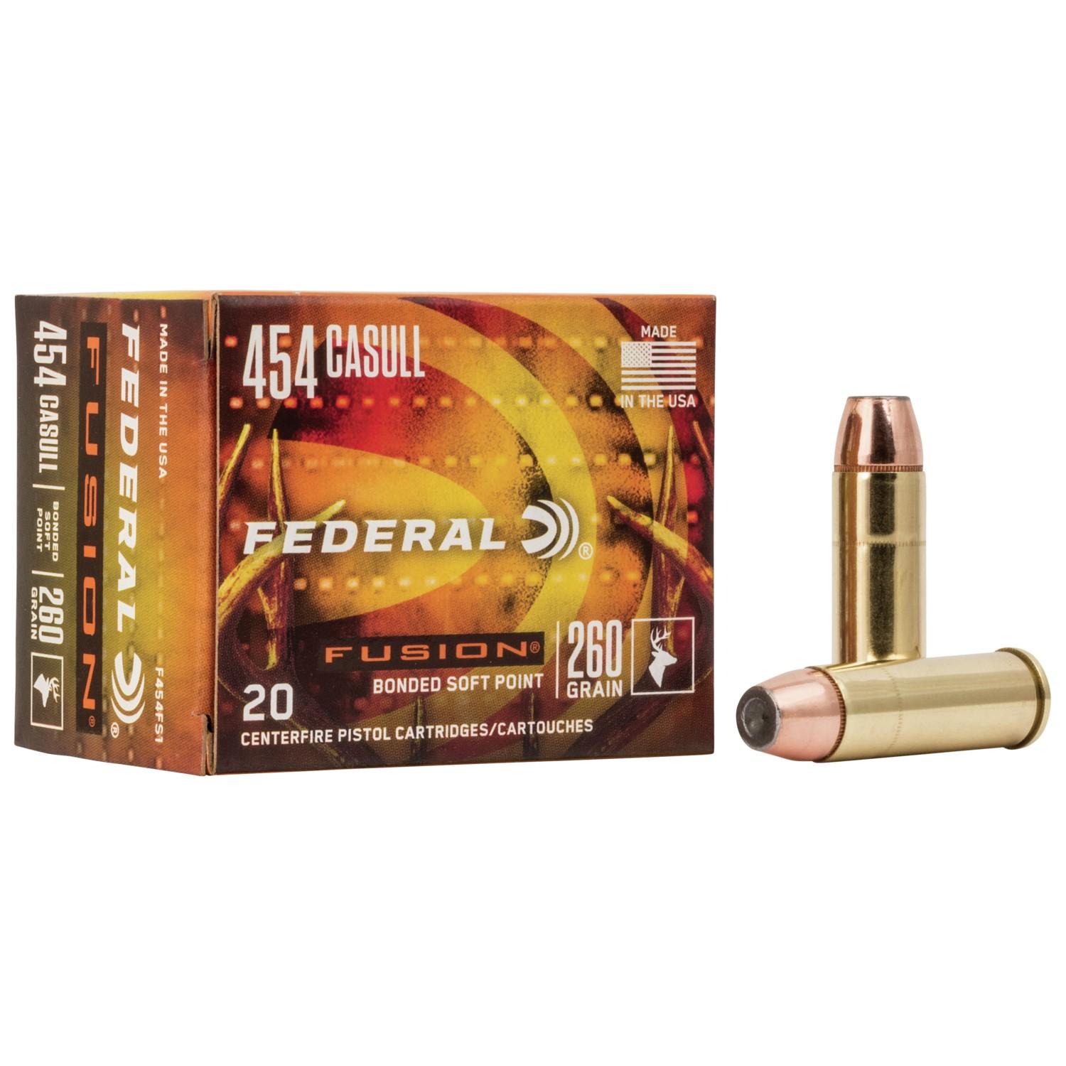 Federal Fusion Handgun Ammunition .454 Casull 260 gr FFSN 1350 fps 20/box - Federal