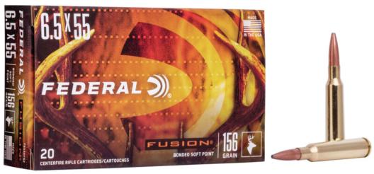 Federal Fusion Rifle Ammuniton 6.5x55 Swedish Mauser 156gr SP 2...