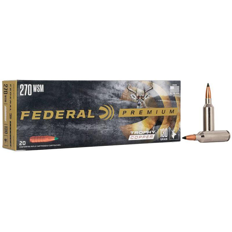 Federal Trophy Copper Rifle Ammunition .270 WSM 130gr PT 3280 fps 20/ct - Federal