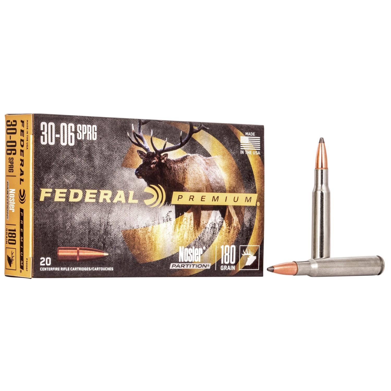 Federal Premium Vital-Shok Rifle Ammunition .30-06 Sprg 180 gr PT 2700 fps - 20/ct - Federal