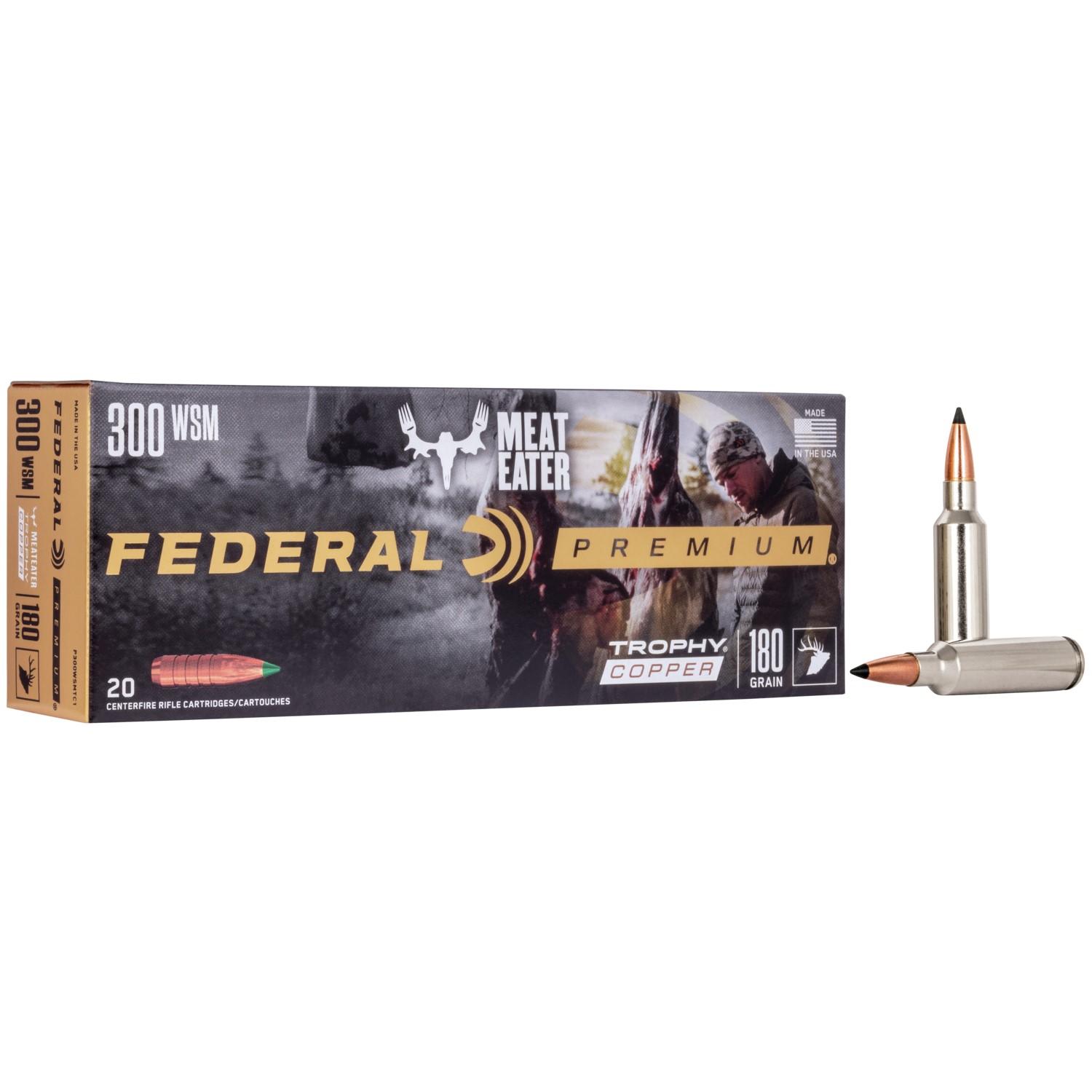 Federal Premium Trophy Copper Rifle Ammunition .300 WSM 180 gr TC 2960 fps 20/ct - Federal