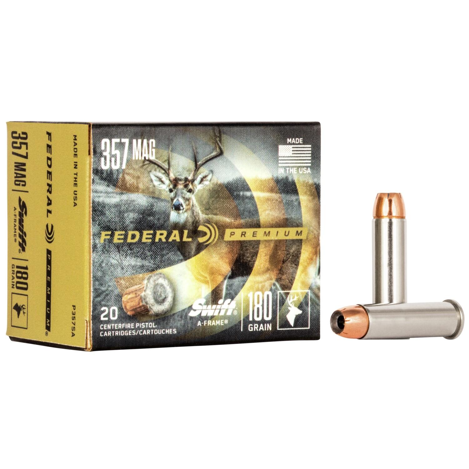 Federal Premium Vital-Shok Handgun Ammunition .357 Mag 180 gr SAF 1160 fps 20/box - Federal