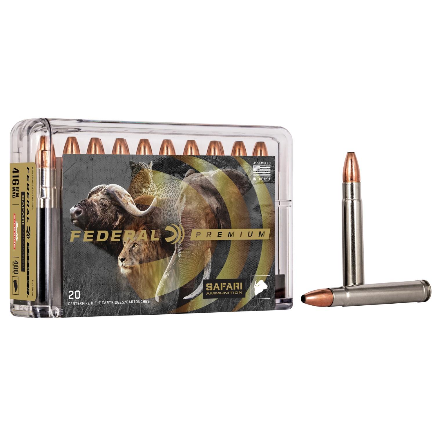 Federal Premium Cape-Shok Rifle Ammunition .416 Rem Mag 400 gr SAF 2350 fps - 20/ct - Federal