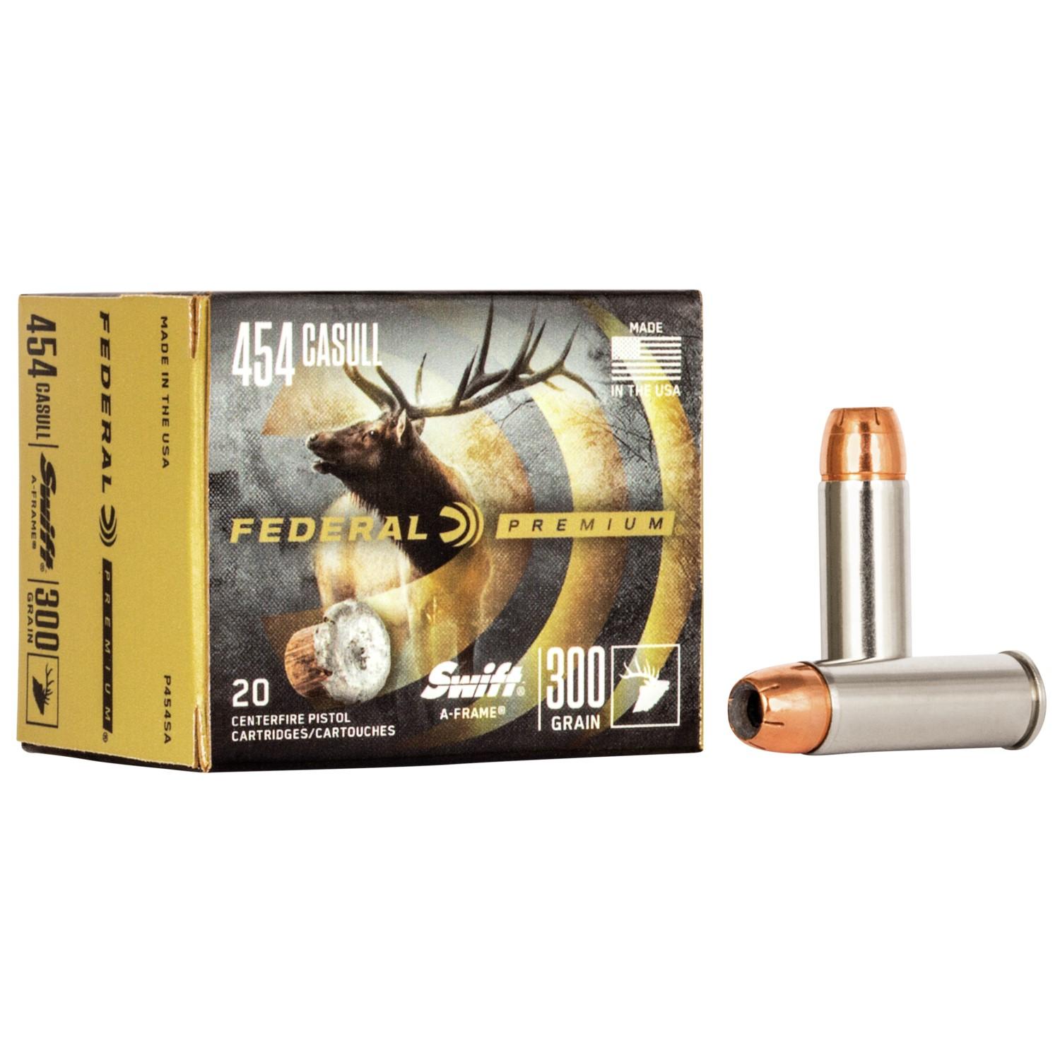 Federal Premium Vital-Shok Handgun Ammunition .454 Casull 300 gr SAF 1520 fps 20/box - Federal