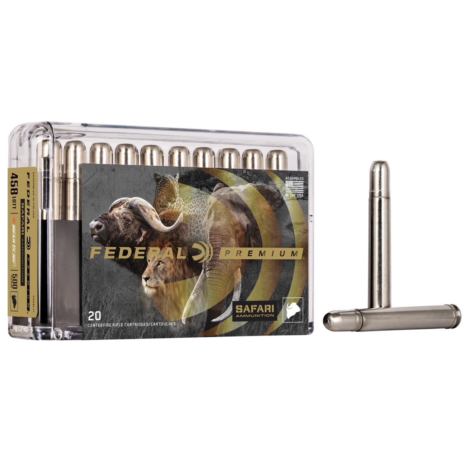 Federal Premium Cape-Shok Rifle Ammunition .458 Lott 500 gr TBBC 2300 fps - 20/ct - Federal