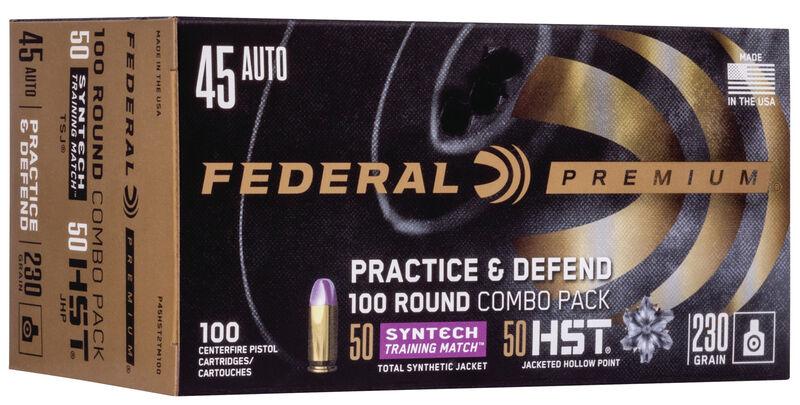 Federal Practice & Defend HST/Syntech Combo .45 ACP 230 gr 890 fps 100/ct - Federal