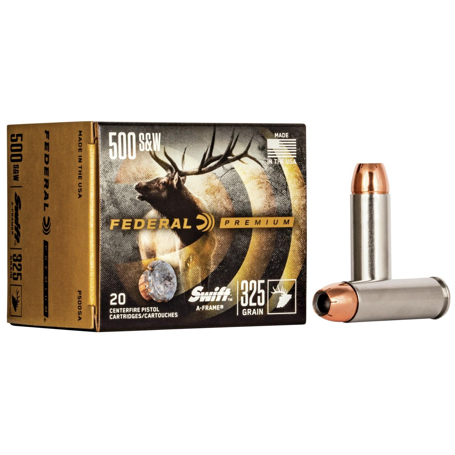 Federal Premium Vital-Shok Handgun Ammunition .500 S&W 325 gr SAF 1800 fps 20/box - Federal