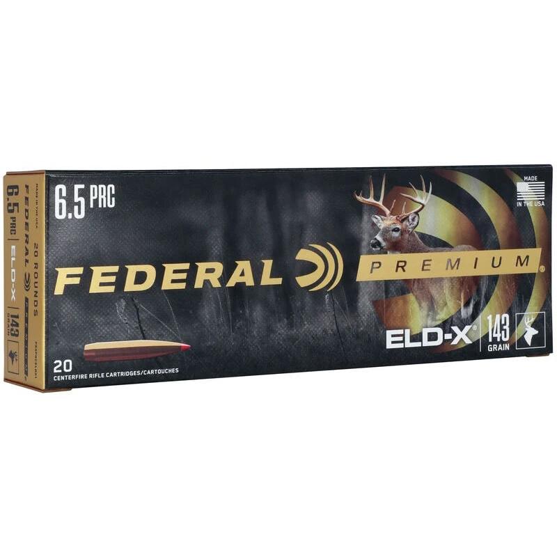 Federal Premium ELD-X Rifle Ammunition 6.5 PRC 143gr PT 2900 fps 20/ct - Federal