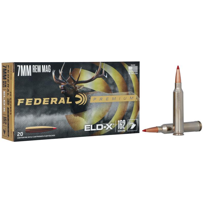 Federal Premium ELD-X Rifle Ammunition 7mm Rem Mag 162gr PT 2940 fps 20/ct - Federal