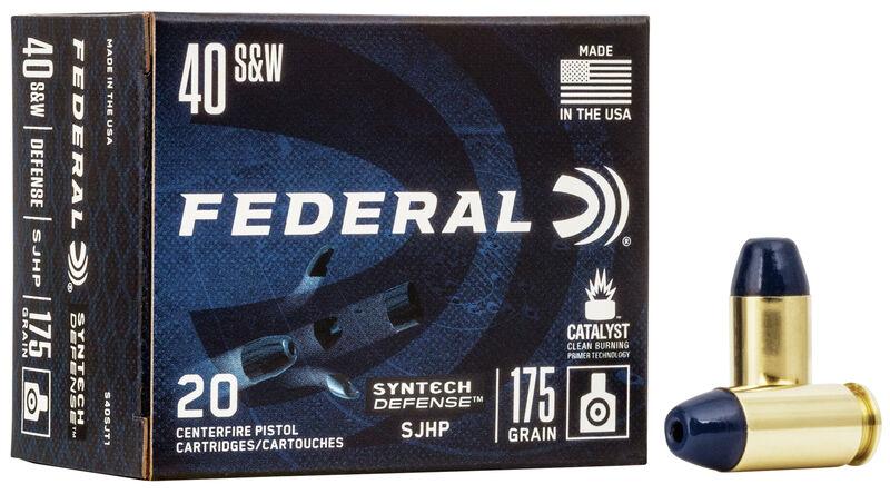 Federal Syntech Defense Handgun Ammunition .40 S&W 175gr SJHP 1000 fps 50/ct - Federal